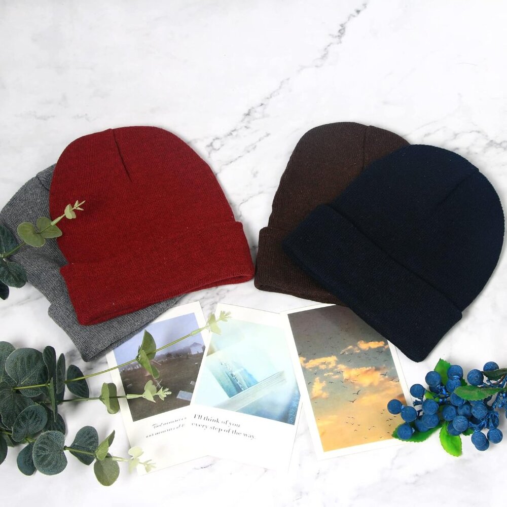 25 Pack Winter Beanie Hats Bulk for Men Women Knit Caps Cold Weather Warm - Picture 3 of 6